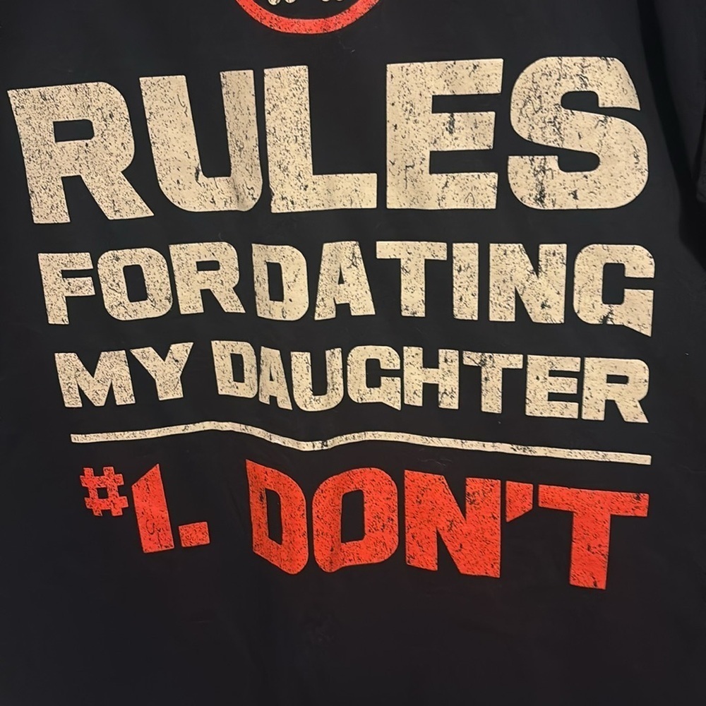 Funny Dad T Shirt  “Rules for dating my daughter” size large - Picture 4 of 8